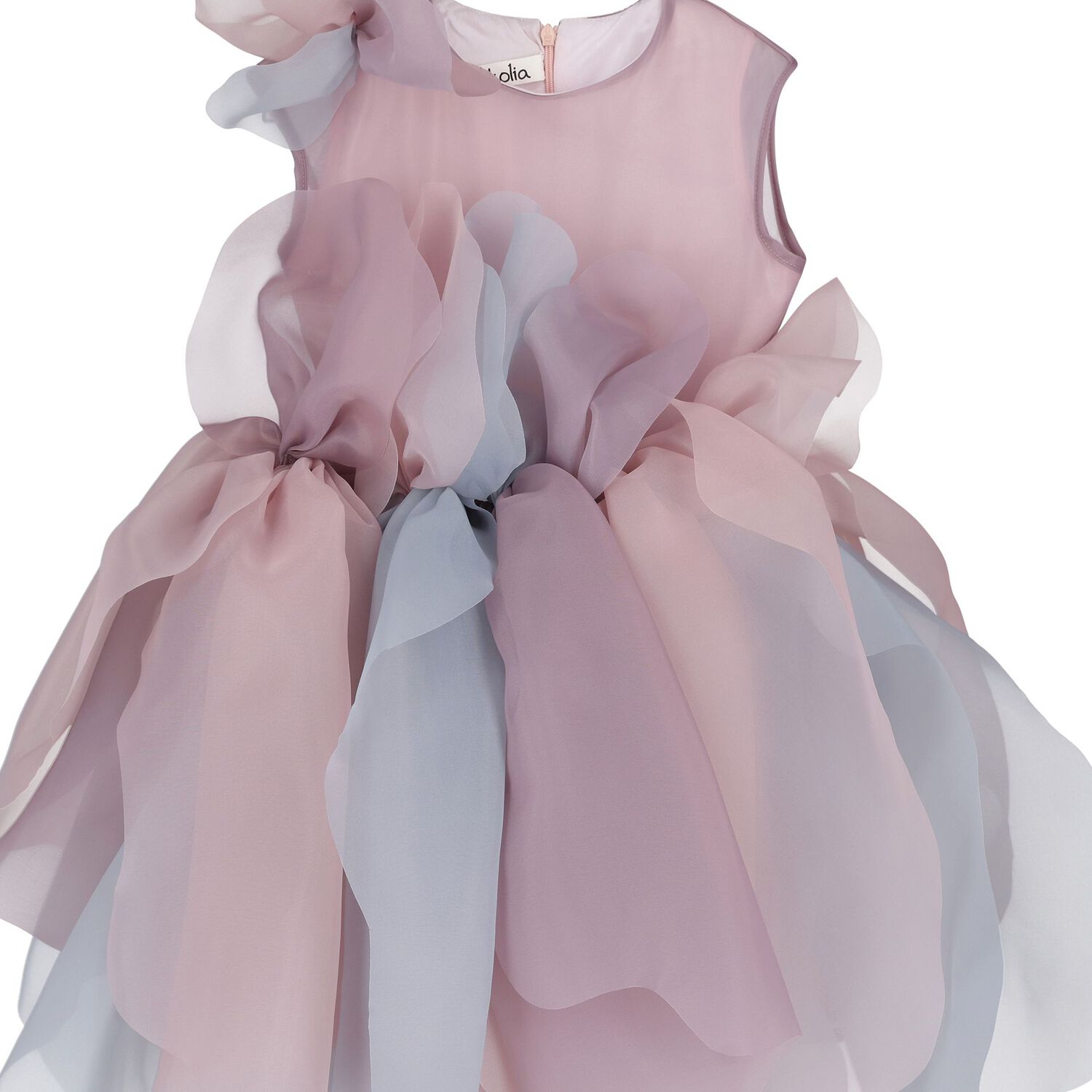 Girls Pink & Purple Organza Flower Dress, 1, hi-res