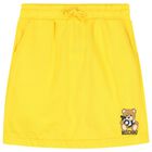 Girls Yellow Teddy Bear Logo Skirt, 2, hi-res