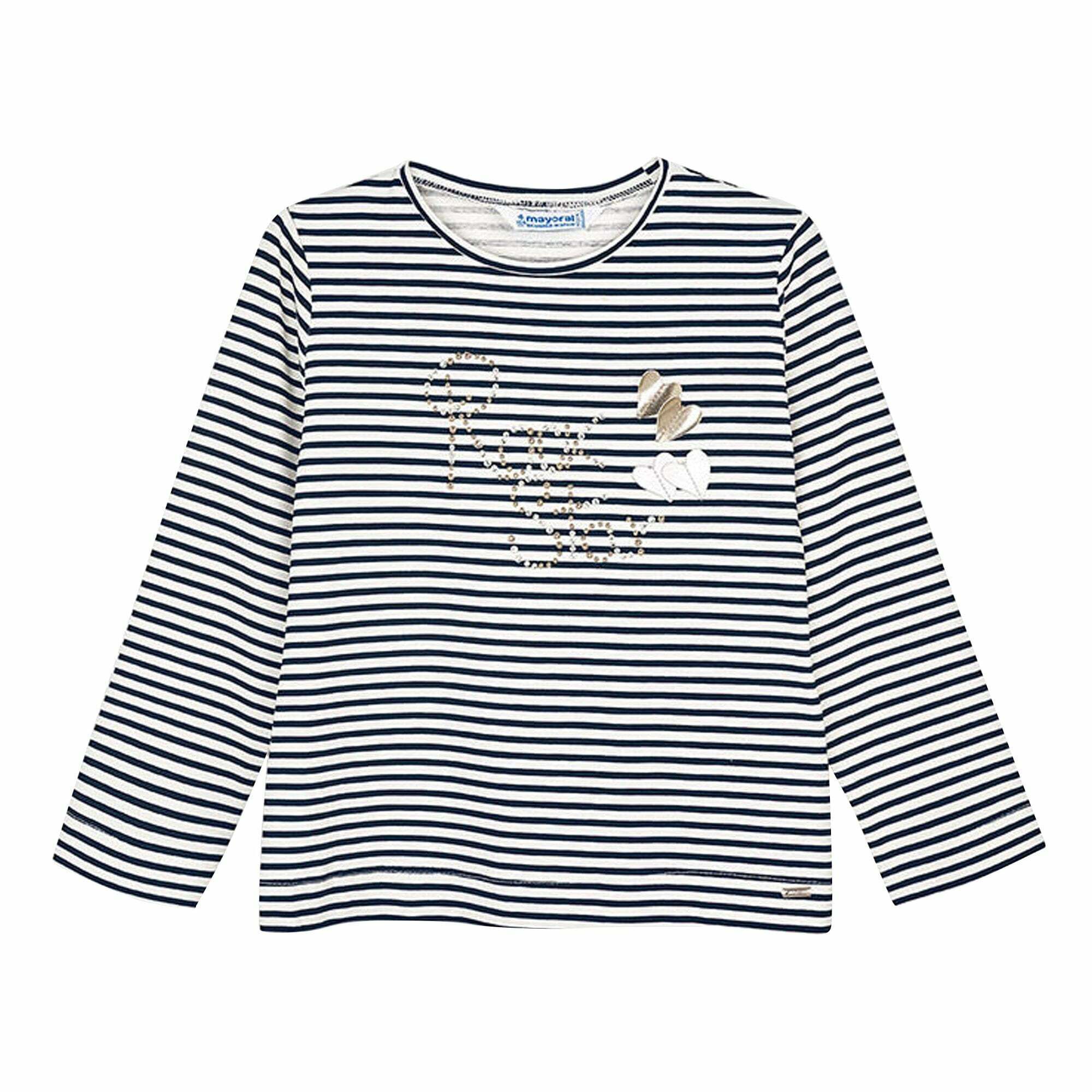 Mayoral Girls Black White Striped Top Junior Couture QA