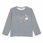 Girls Black & White Striped Top, 1, hi-res