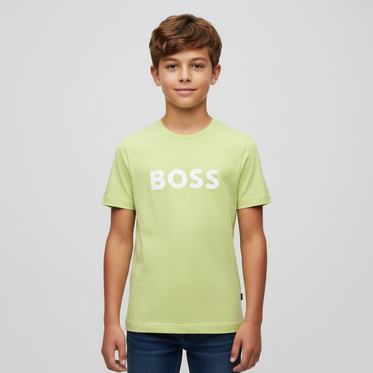 Boys Green Logo T-Shirt, 5, hi-res