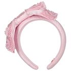 Girls Pink Bow Embellished Headband, 1, hi-res