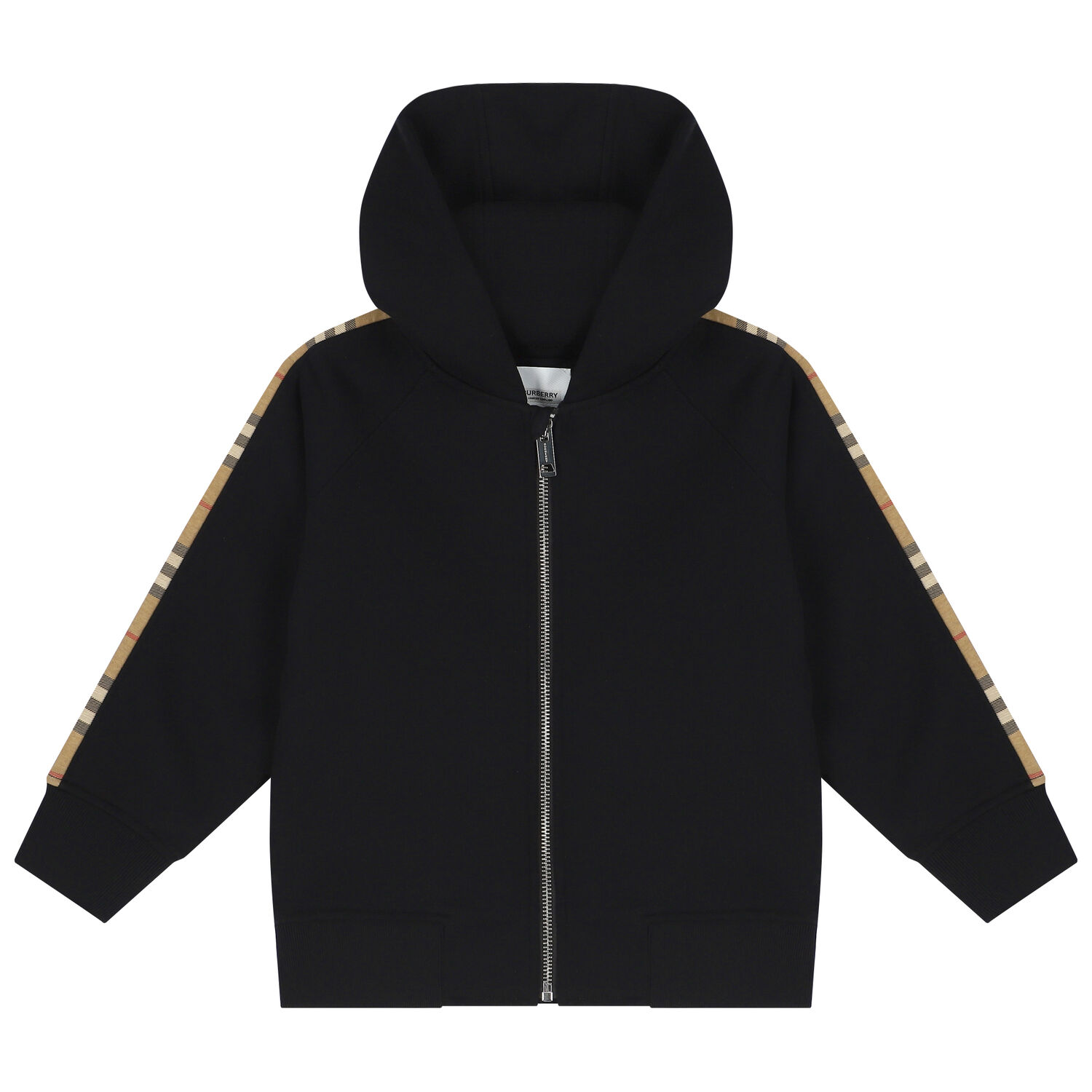 Black Hooded Zip Up Top, 1, hi-res image number null