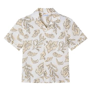 Mayoral Boys Ivory & Beige Cotton Shirt, 1 Boys Ivory & Beige Cotton Shirt