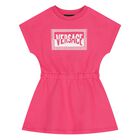 Younger Girls Pink Logo Dress, 1, hi-res