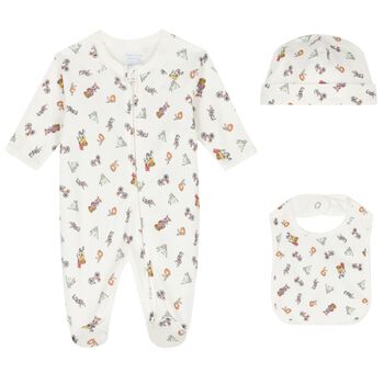 Ivory Polo Bear Babygrow Gift Set
