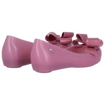 Girls Lilac Bow Jelly Shoes
