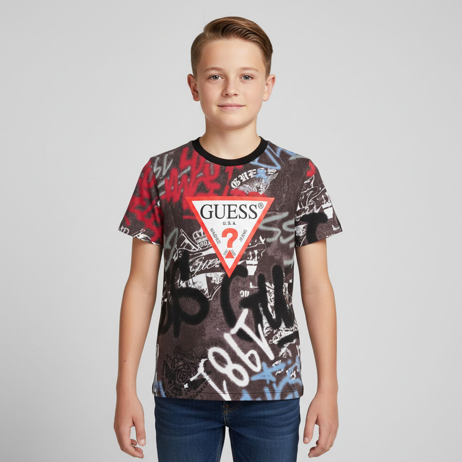 Boys Multi-Coloured Logo T-Shirt, 1, hi-res image number null