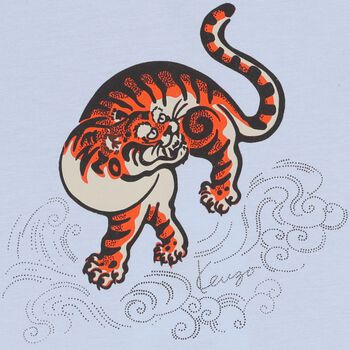 Younger Boys Blue Tiger Long Sleeve Top