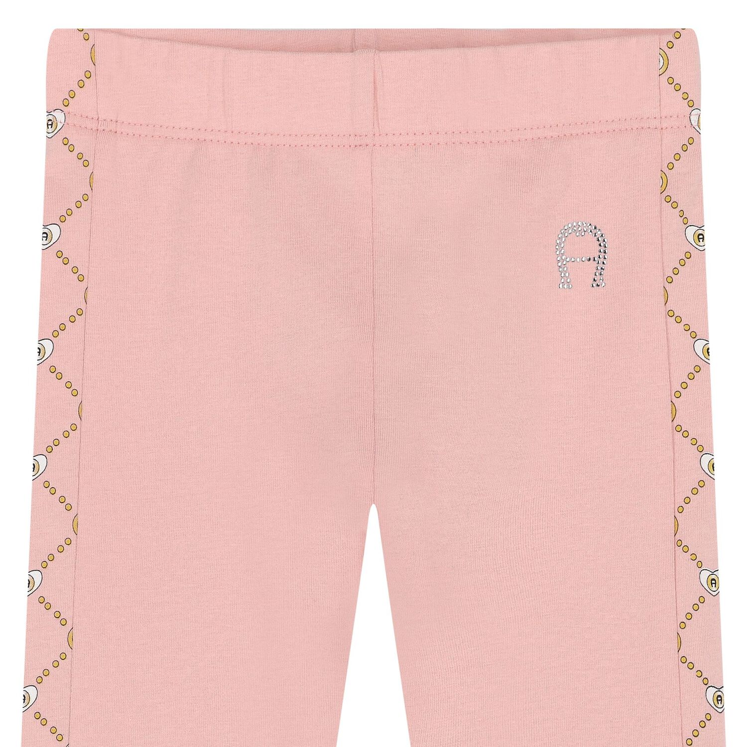 Younger Girls Pink Logo Leggings, 1, hi-res