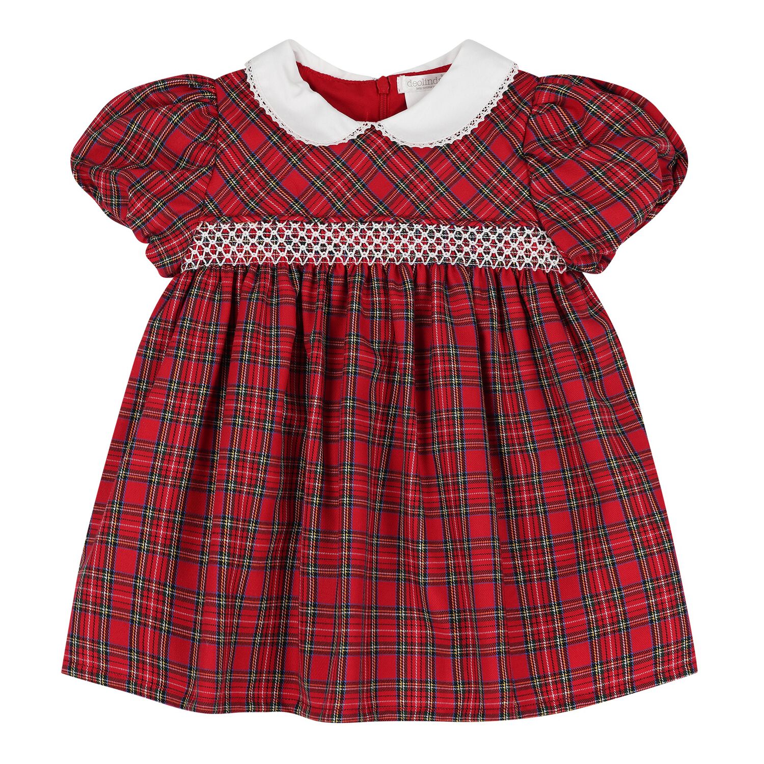 Baby Girls Red Tartan Dress, 1, hi-res