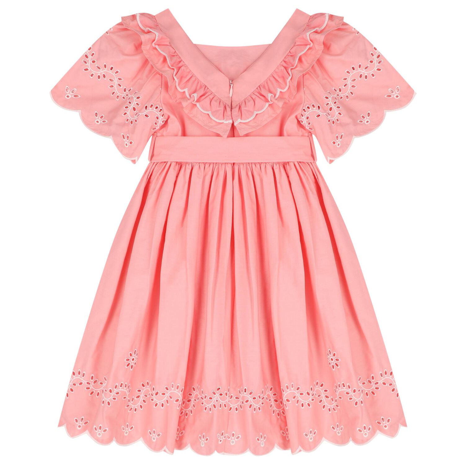 Girls Pink Woven Dress, 1, hi-res