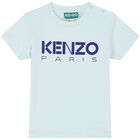 Younger Boys Blue Logo T-Shirt, 1, hi-res