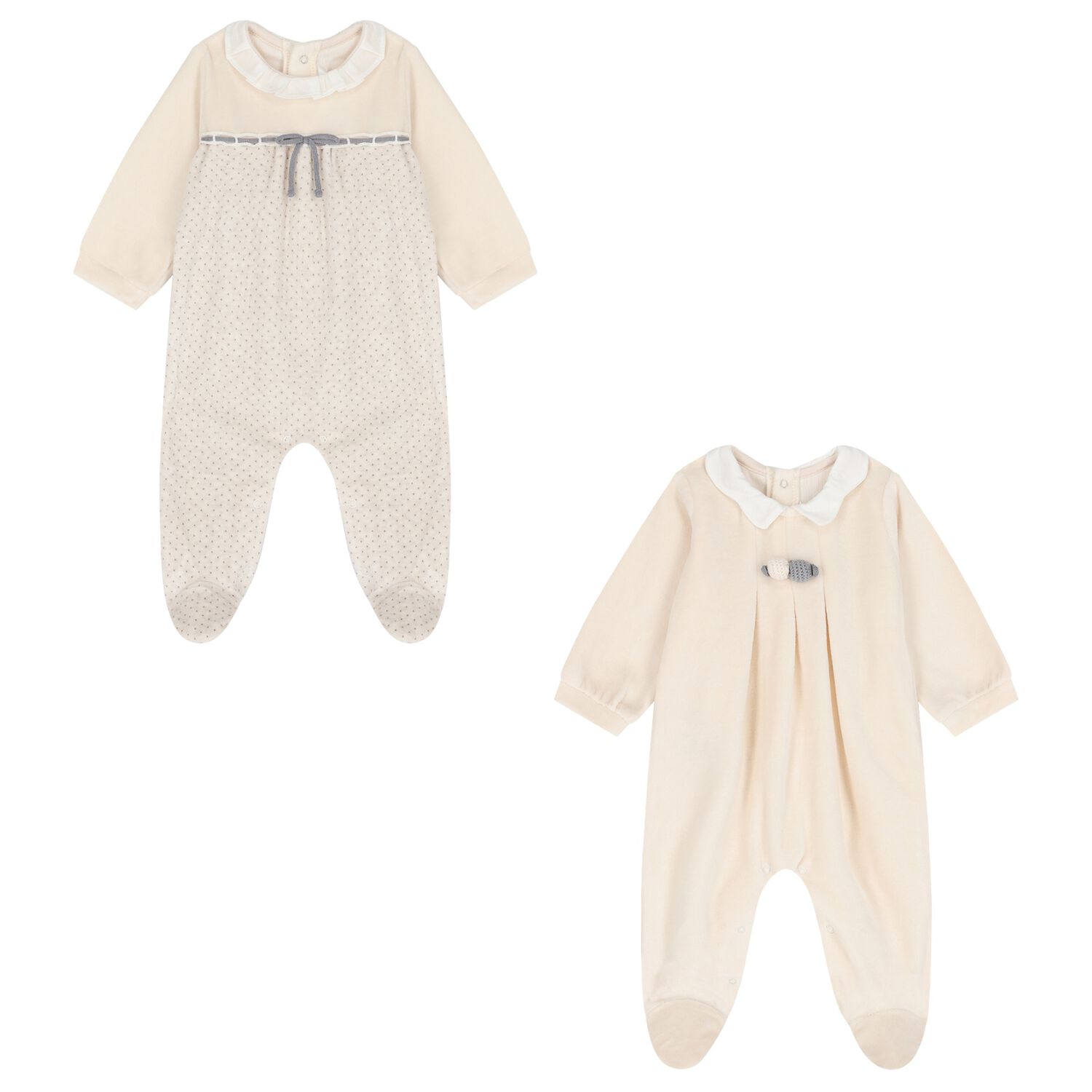Baby Girls Ivory Babygrows ( 2-Pack ), 1, hi-res
