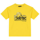 طقم تيشيرت وشورت باللون الأصفر والأسود للأولاد (3 قطع), 1, hi-res