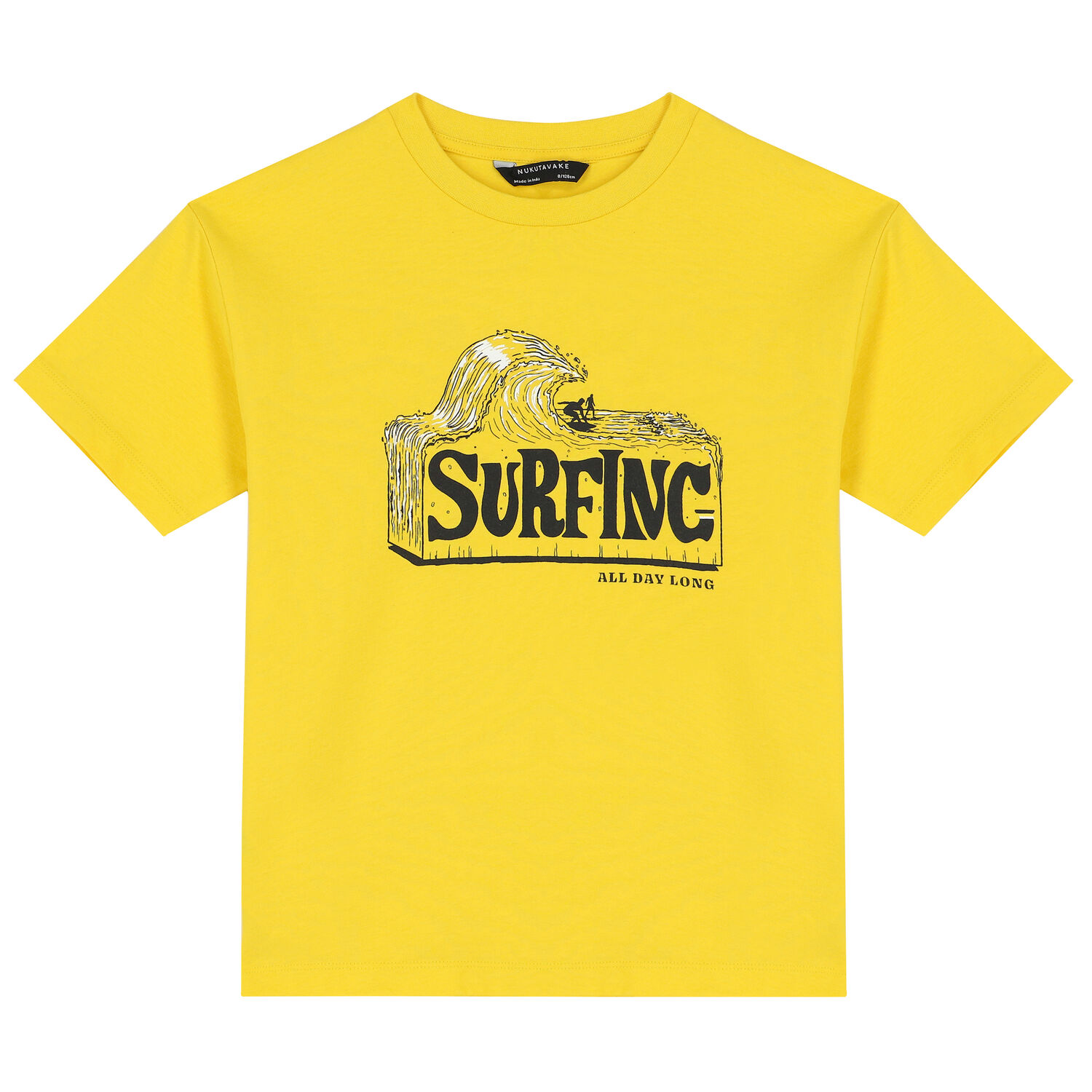 طقم تيشيرت وشورت باللون الأصفر والأسود للأولاد (3 قطع), 1, hi-res