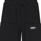 Boys Black Logo Trousers, 1, hi-res
