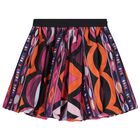 Girls Black & Pink Vortice Bubble Skirt, 1, hi-res