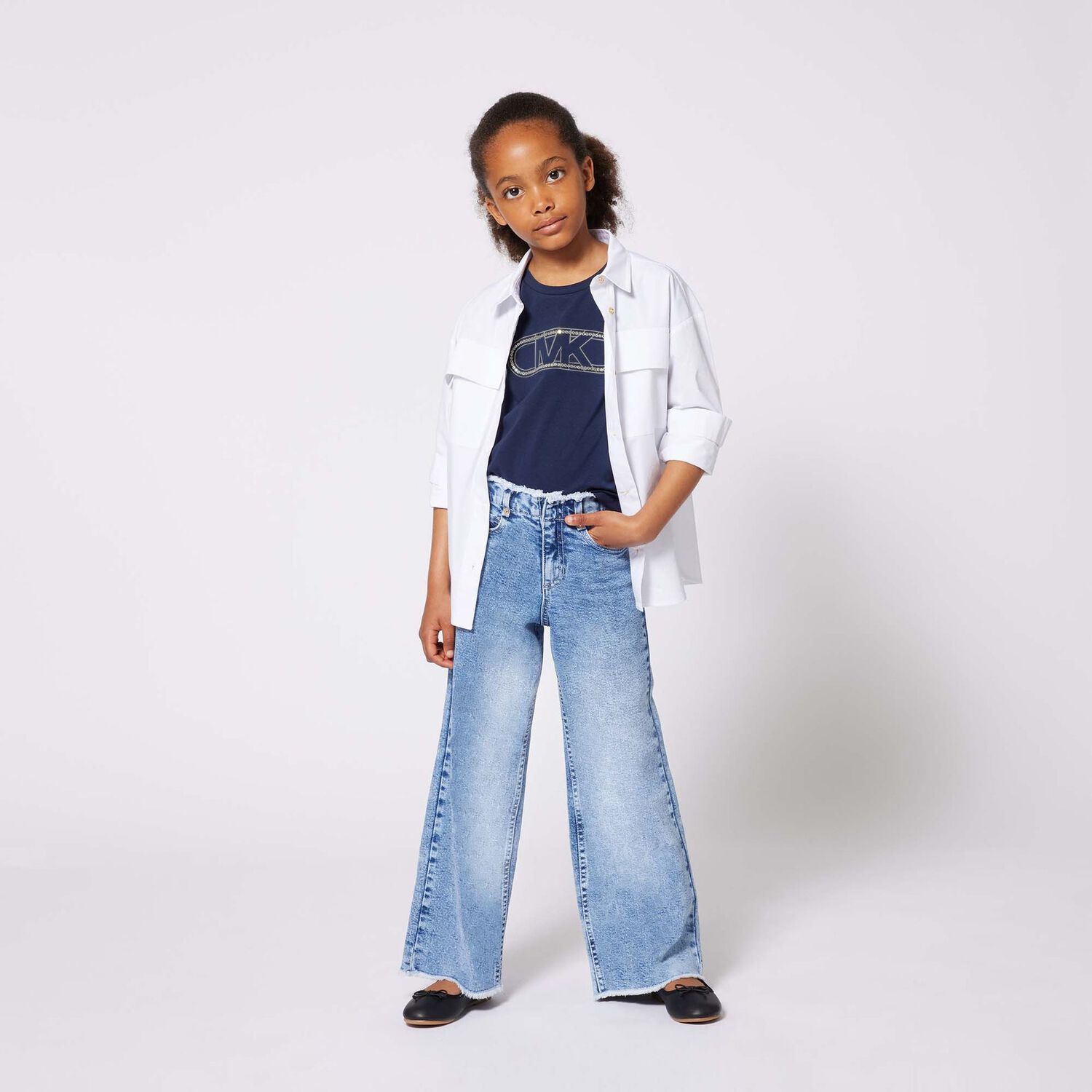 Girls Navy Blue Logo T-Shirt, 2, hi-res image number null