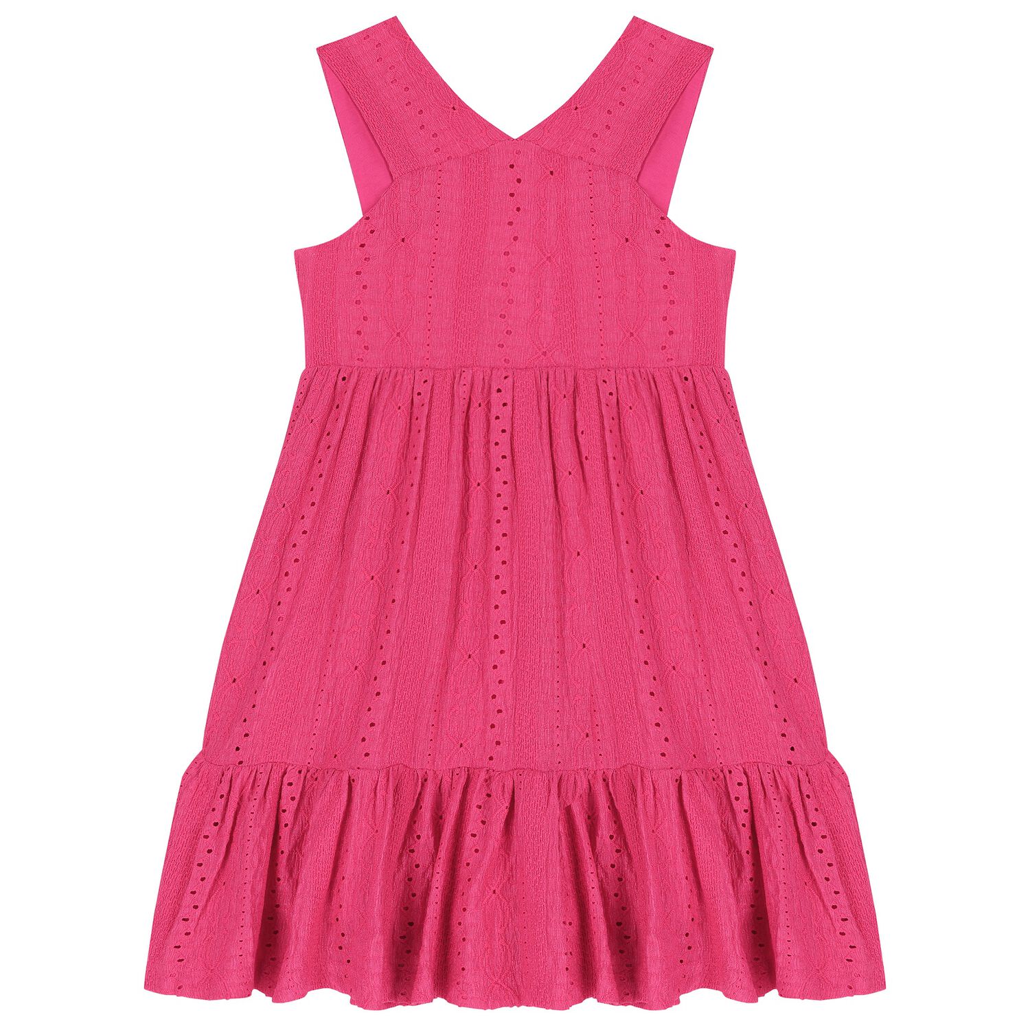 Girls Pink Embroidered Dress, 1, hi-res