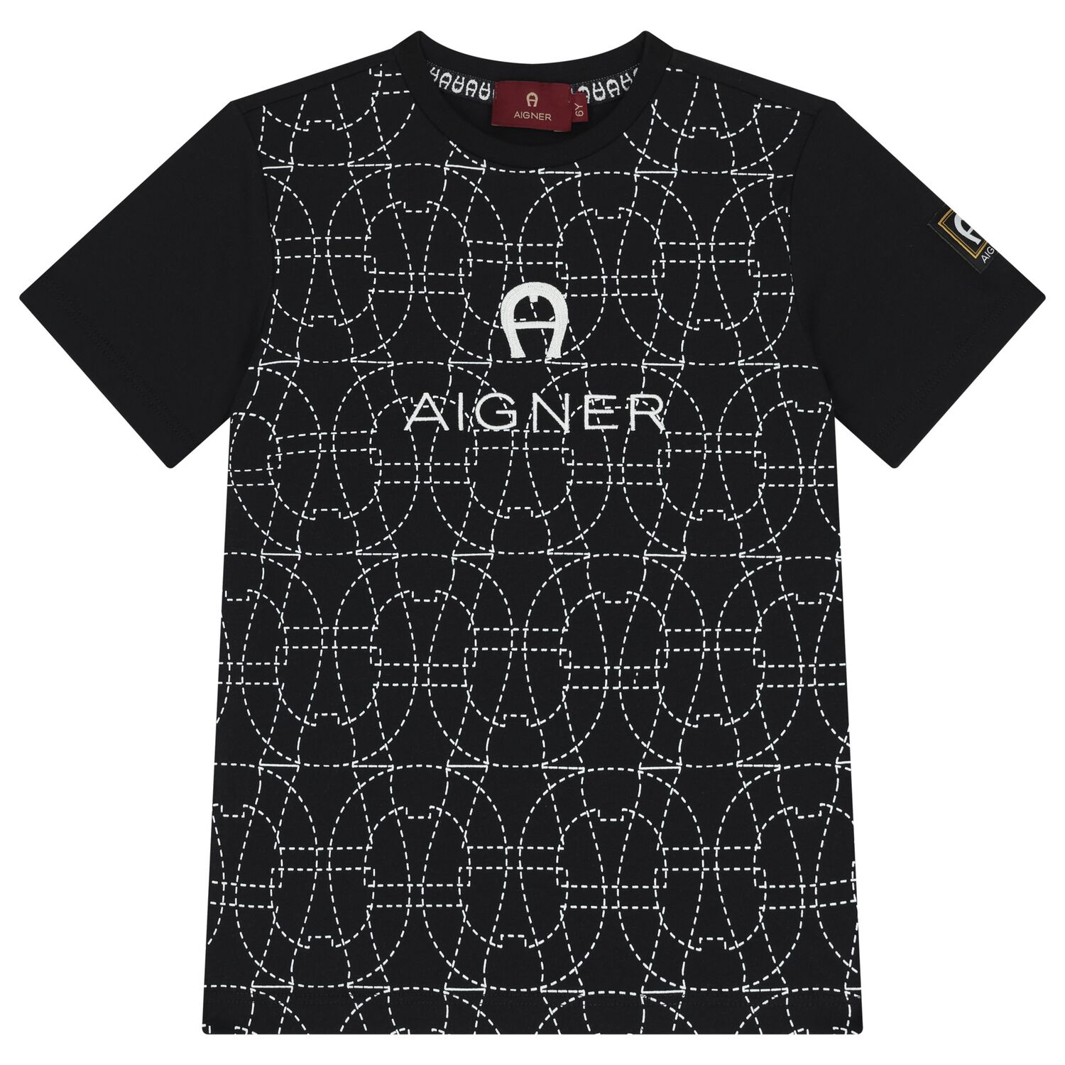 تي شيرت أسود بشعار للأولاد, 2, hi-res