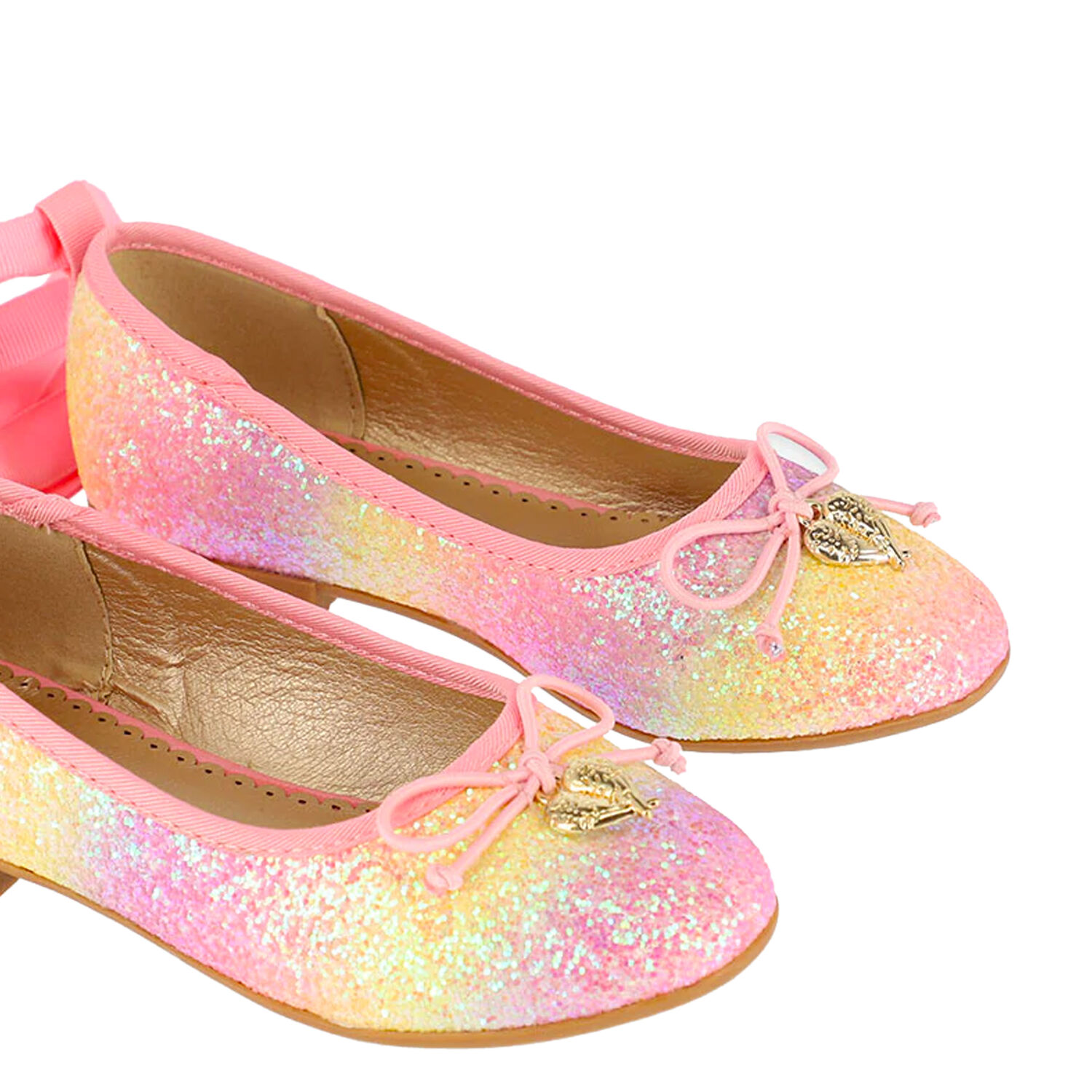 Girls Pink Rainbow Glitter Shoes, 1, hi-res image number null