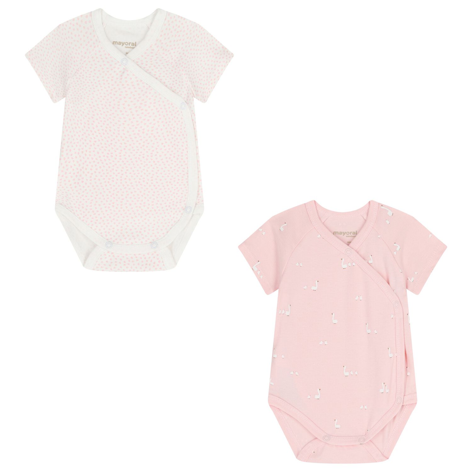 Baby Girls White & Pink Bodysuits ( 2-Pack ), 4, hi-res