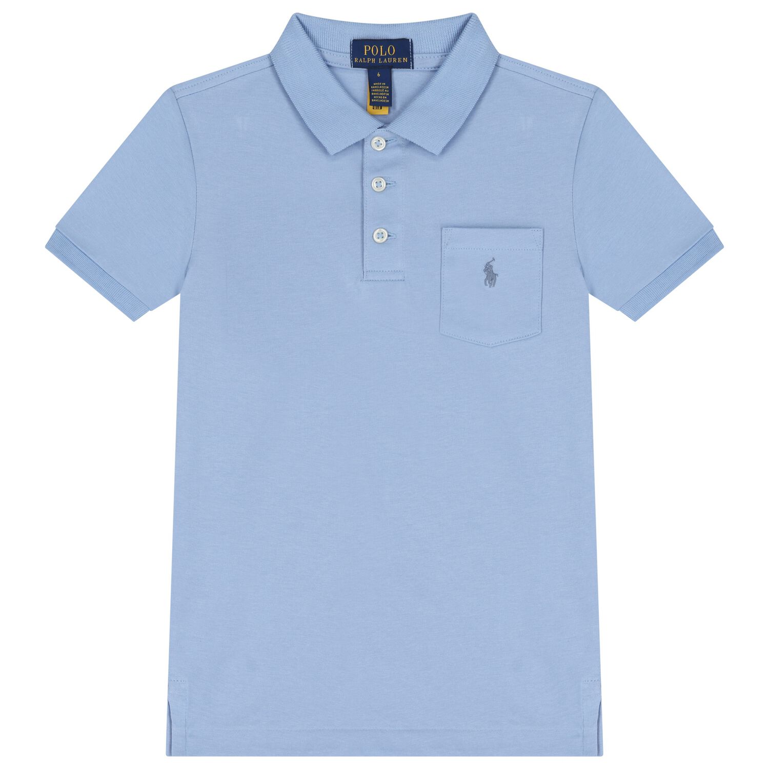 Boys Blue Logo Polo Shirt, 1, hi-res