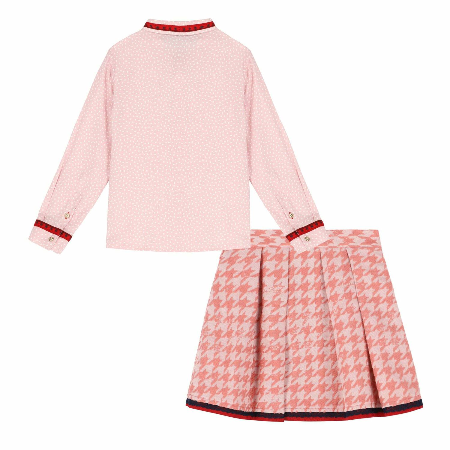 Girls Pink Blouse & Skirt Set, 1, hi-res