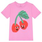 Girls Pink Cherries T-Shirt, 1, hi-res