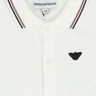 Younger Boys White Logo Polo Shirt, 1, hi-res