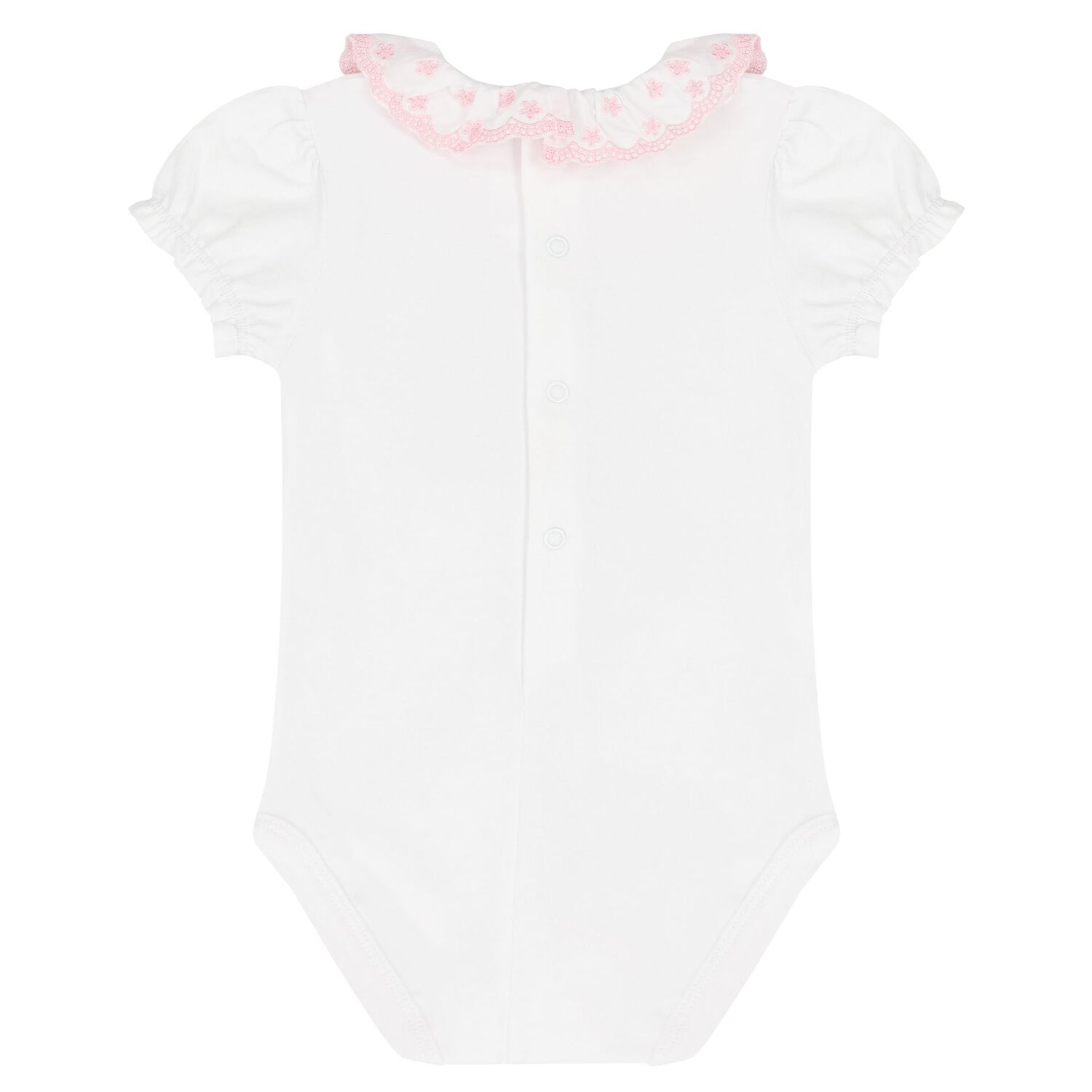 Baby Girls White & Pink Bodysuit, 2, hi-res