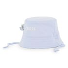 Baby Boys Blue & White Striped Logo Reversible Hat, 1, hi-res