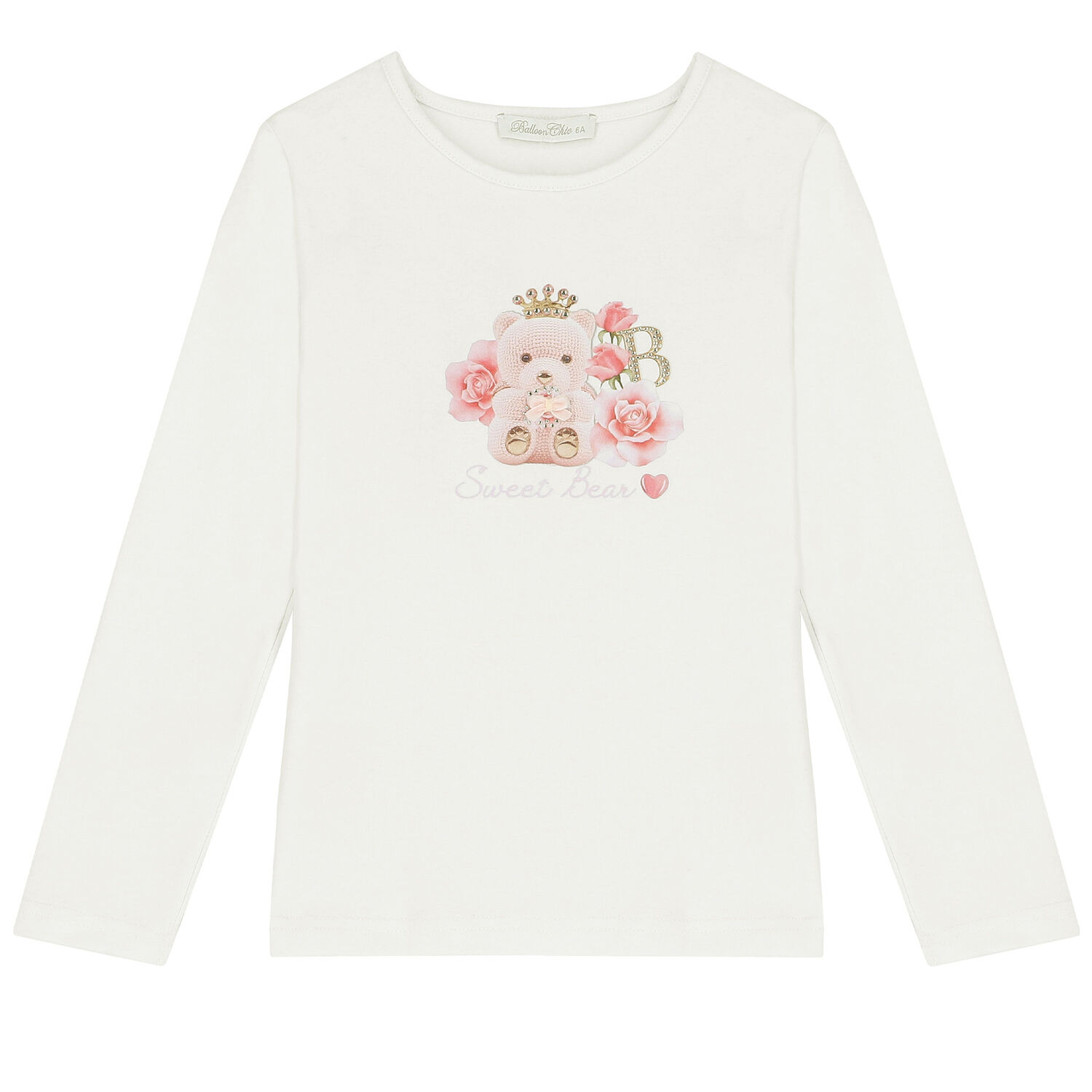 طقم تنورة تيدي باللون العاجي والزهري للبنات, 1, hi-res