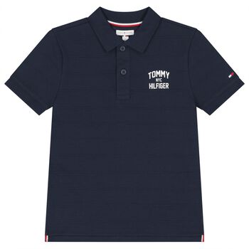 Boys Navy Blue Logo Polo Shirt