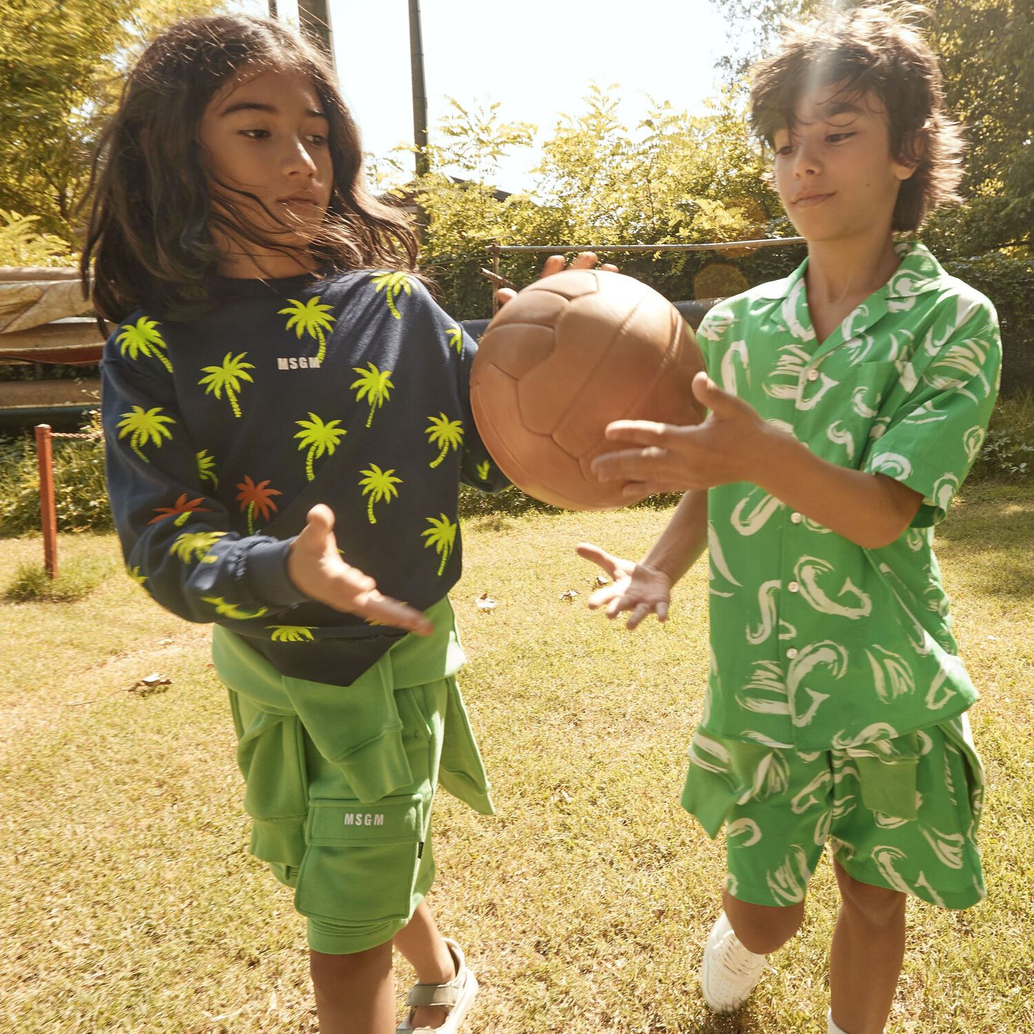 قميص أولاد بالشعار باللون الأخضر, 1, hi-res