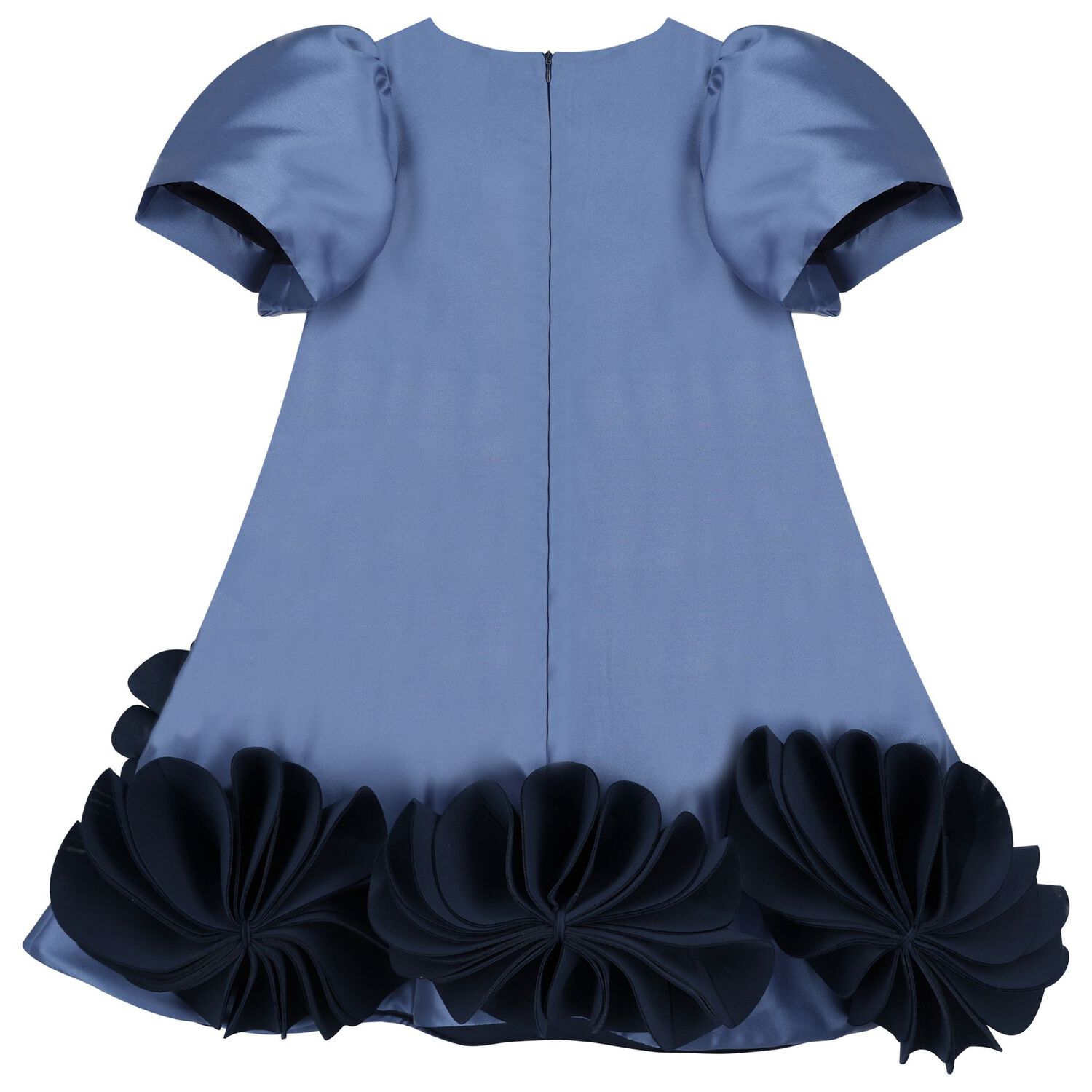 Girls Blue Floral Dress, 1, hi-res