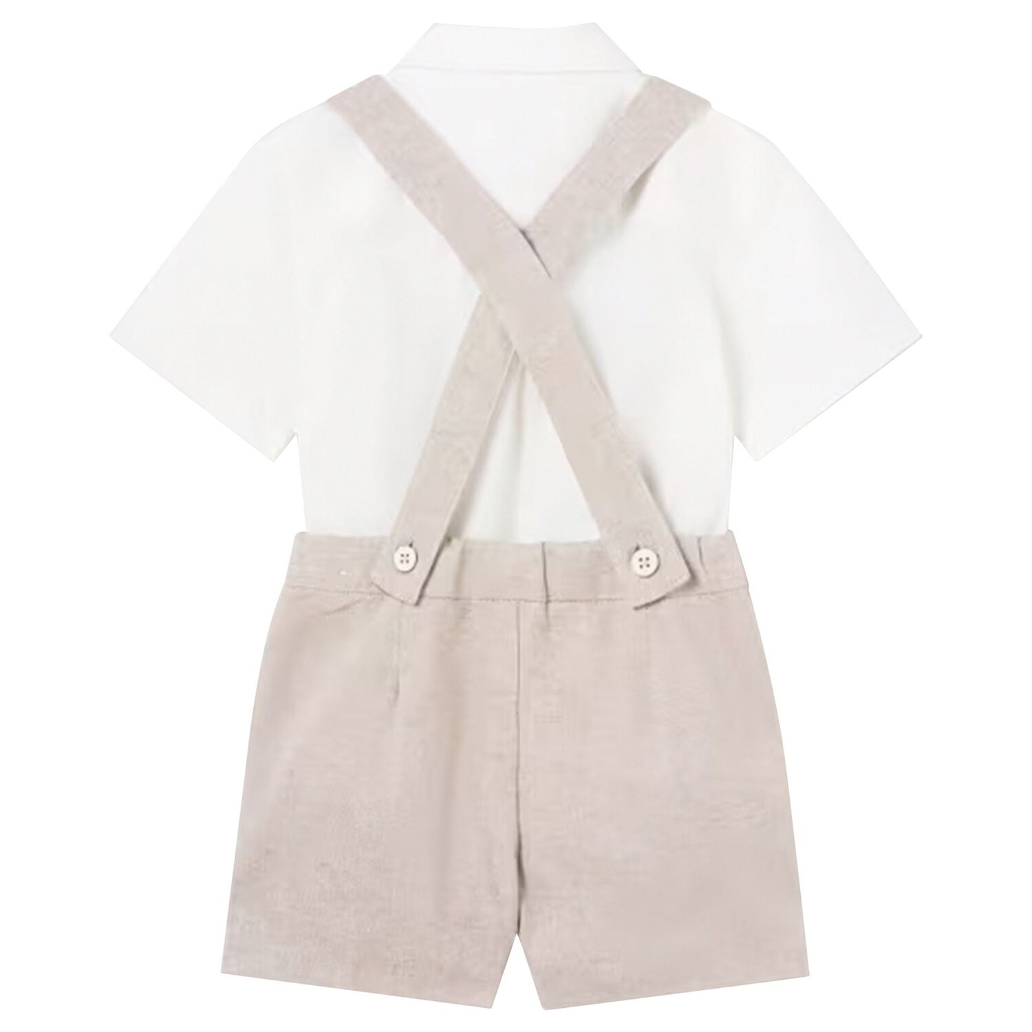 طقم دنغرى أولاد باللون الأبيض والبيج, 2, hi-res