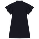 Girls Navy Blue Logo Polo Dress, 1, hi-res
