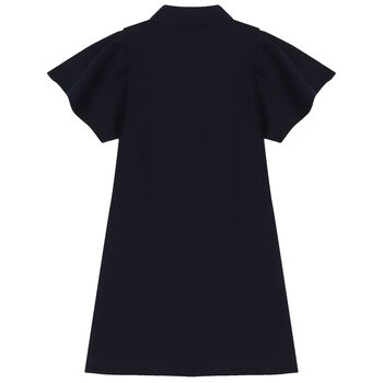 Girls Navy Blue Logo Polo Dress