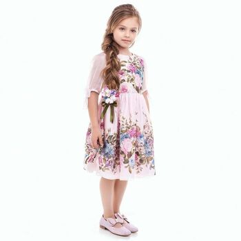 Girls Pink Floral Dress