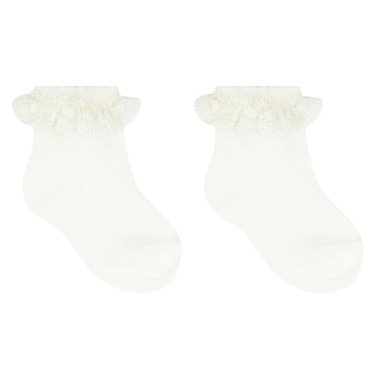 Younger Girls Ivory Lace Socks, 1, hi-res image number null