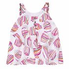 Girls White & Pink Frilled Top, 1, hi-res