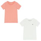 Girls White & Pink Logo T-Shirts ( 2-Pack ), 1, hi-res