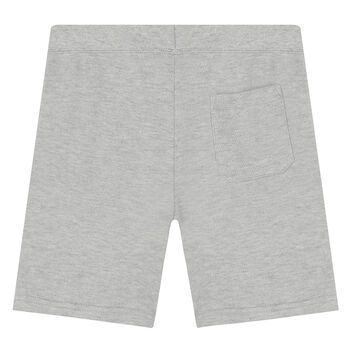 شورت بالشعار باللون الرمادي للأولاد