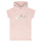 Girls Pink Logo Hooded Dress, 1, hi-res