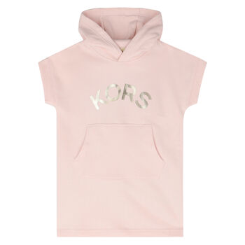 Girls Pink Logo Hooded Dress