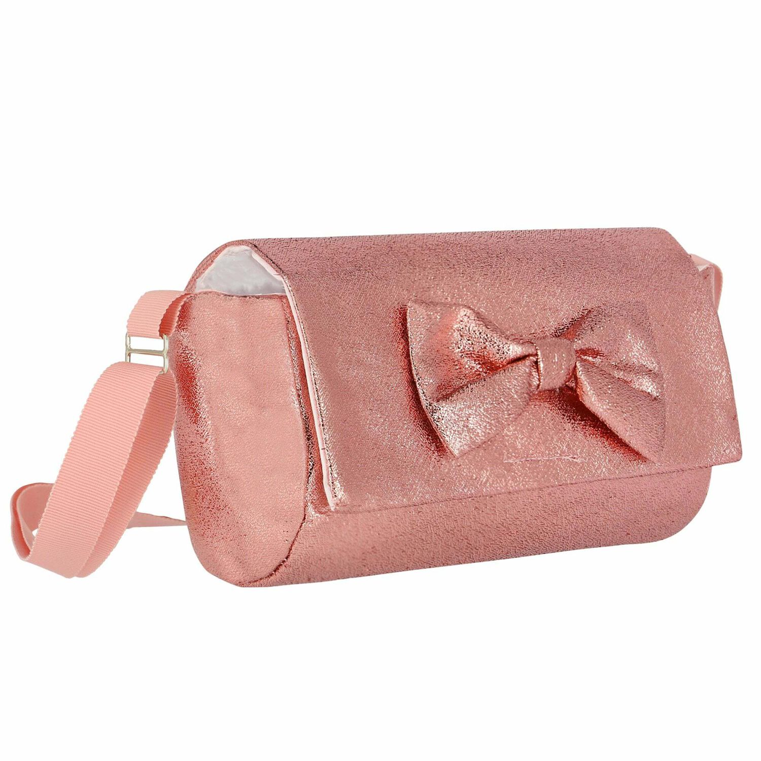 Girls Metallic Pink Handbag, 1, hi-res image number null