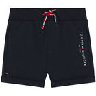 طقم شورت أولاد بالشعار باللون الكحلي, 1, hi-res