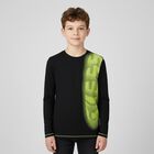 Boys Black Logo Long Sleeve Top, 2, hi-res